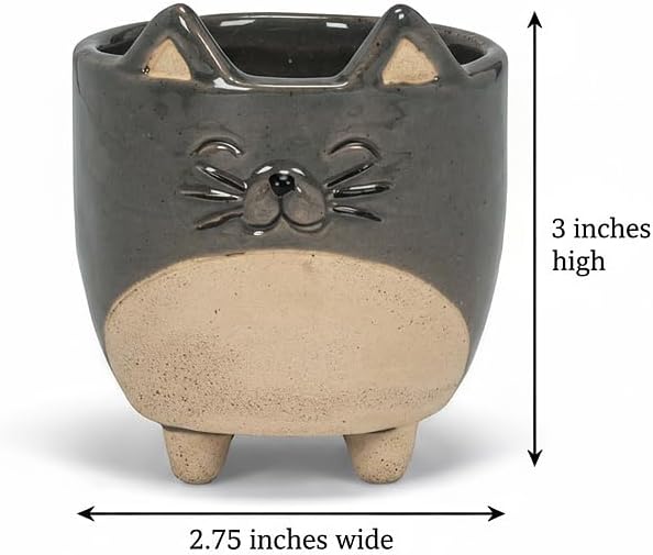 Abbott Collection 27-CRITTER-829-SM Small Cat on Legs Planter, 3" H