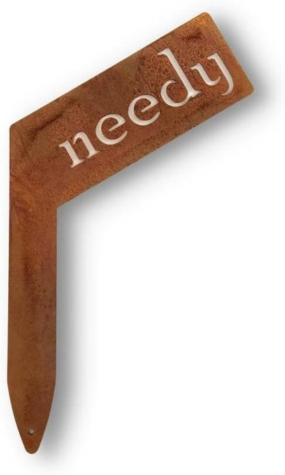 Planter Size Small Metal Garden Plant Vegetable Flower or Herb Markers 13.5 Inches Tall (needy, Naturally Rusted)