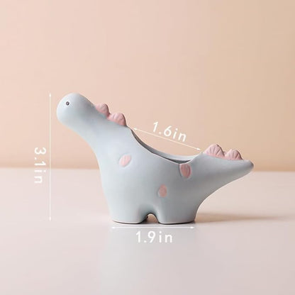 HVEST Dinosaur Shaped Planter, Cute Funny Blue Animal Dinosaur Succulent Cactus Plant Pots for Family Friends, Mini Dinosaur Ceramic Planters for Indoor Home Office Garden Desktop Decoration