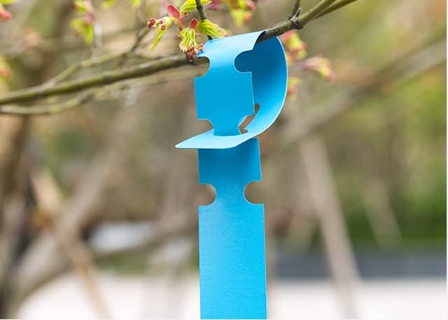 Kecoya 200pcs Plastic Plant Labels, Waterproof Plant Tree Tags and Labels, Wrap Around Plant Label Tags, Adjustbale Hanging Plant Tag and Labels. (Blue)
