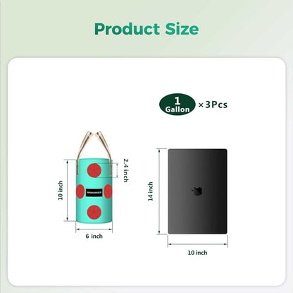 3 Pack Hanging Strawberry Planter Bags, 1 Gallon Hanging Grow Bags with Bottom Planting Hole, Thickened PE Strawberry Pot for Vegetables Herbs Tomatoes