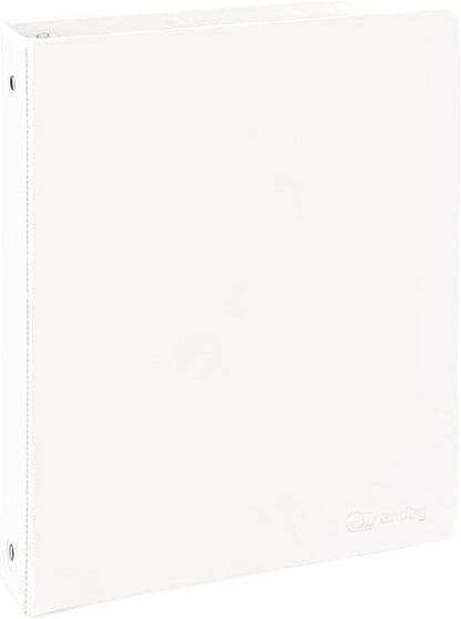 3 Ring Binder 1.5 Inch White, 1 ½ inch Binder Clear View Cover with 2 Inside Pockets, Colored School Supplies Office and Home – by Enday