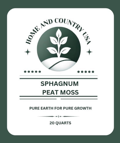 Home & Country USA - Sphagnum Peat Moss, 100% Organic Soil Conditioner, Enhanced Root Development (Peat Moss, 20 Quart)