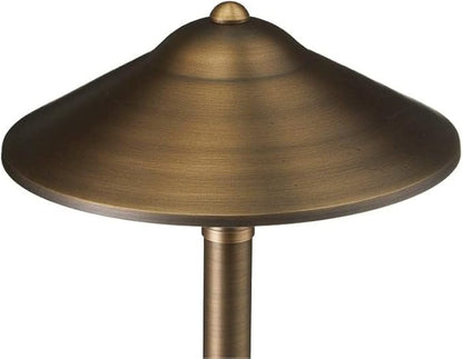 VOLT Turtle Safe 12V Brass Max Spread Mini LED Path Light (Bronze) with 3W Amber GU4 LED Bulb for Low Voltage Landscape Lighting on Outdoor Pathway, Walkway, Garden, Driveway or Patio
