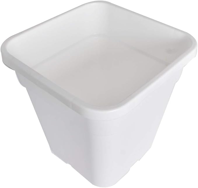 Plant Nursery Pot 10-Pack 3 Gallon Square Plastic Garden Planter Pots Flower Seedling Injection Molded Container Seed Starting Pot Set for Indoor Outdoor Plants Seedlings Vegetables White