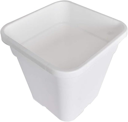 Plant Nursery Pot 10-Pack 3 Gallon Square Plastic Garden Planter Pots Flower Seedling Injection Molded Container Seed Starting Pot Set for Indoor Outdoor Plants Seedlings Vegetables White
