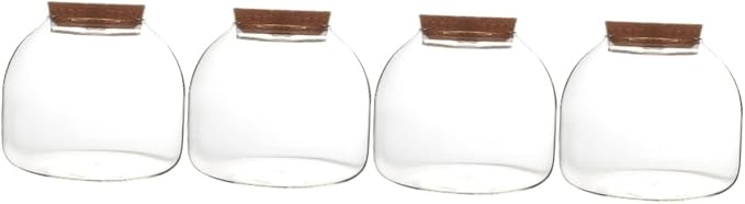 iplusmile 4pcs Landscape Glass Terrarium for Hydroponic Plants Elegant Display Container for Decor for Fish Tanks and Miniature Gardens