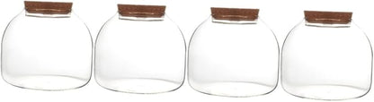 iplusmile 4pcs Landscape Glass Terrarium for Hydroponic Plants Elegant Display Container for Decor for Fish Tanks and Miniature Gardens
