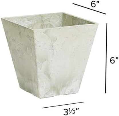 ArtStone 35066 Ella Square Planter, 6-Inch, Mint