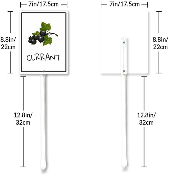 Currant Marker Yard Sign with Stakes 7in×8.8in, Sturdy Aluminum Yard Signs, Plant Markers for Vegetable Flowers Plants, Plant Labels Sign, Outdoor Garden Stakes Supplies for Plant
