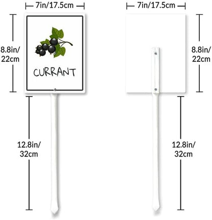Currant Marker Yard Sign with Stakes 7in×8.8in, Sturdy Aluminum Yard Signs, Plant Markers for Vegetable Flowers Plants, Plant Labels Sign, Outdoor Garden Stakes Supplies for Plant