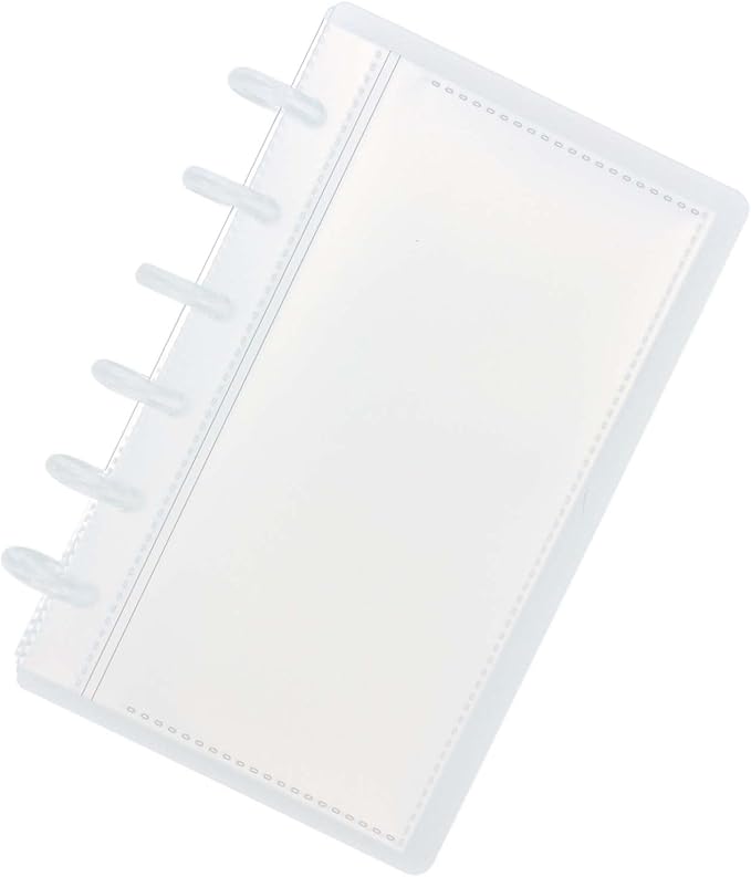 Discbound Photo Card Album with Frosted PP Cover 20 Sheets Clear PP Sleeves 6 Discs Bound Organizer Storage Book for Cash Money Stickers Photos Cards (6 Rings 1 Pocket)