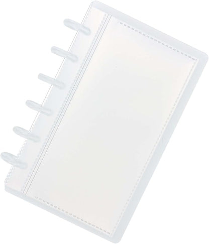 Discbound Photo Card Album with Frosted PP Cover 20 Sheets Clear PP Sleeves 6 Discs Bound Organizer Storage Book for Cash Money Stickers Photos Cards (6 Rings 1 Pocket)