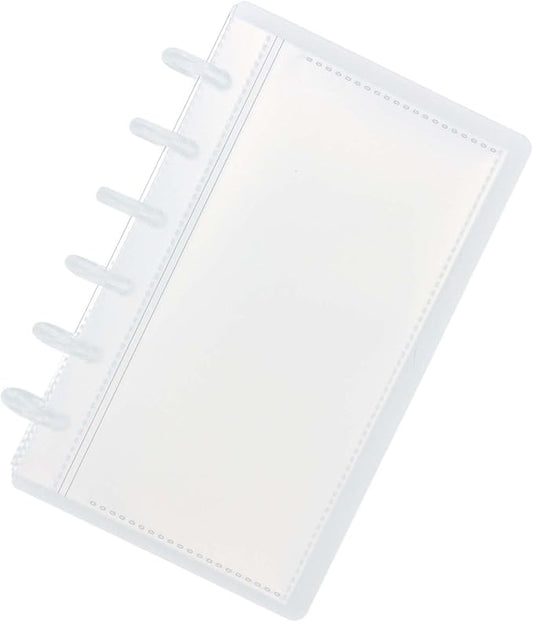 Discbound Photo Card Album with Frosted PP Cover 20 Sheets Clear PP Sleeves 6 Discs Bound Organizer Storage Book for Cash Money Stickers Photos Cards (6 Rings 1 Pocket)