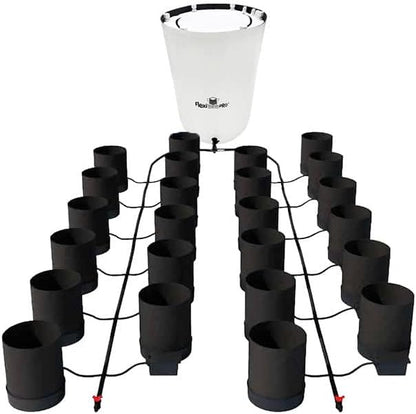 AutoPot 24 Pot GeoPot System with 3 Gallon Fabric Pots - Self-Watering, Gravity-Fed Hydroponic System (24Pot with 105 gal PRO Flexi Tank) Indoor, Black