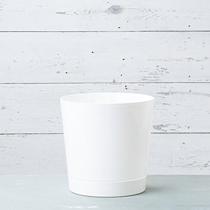 Root & Vessel Majestic Full Depth Cylinder Pot, Glossy White, 14-Inch (10142)