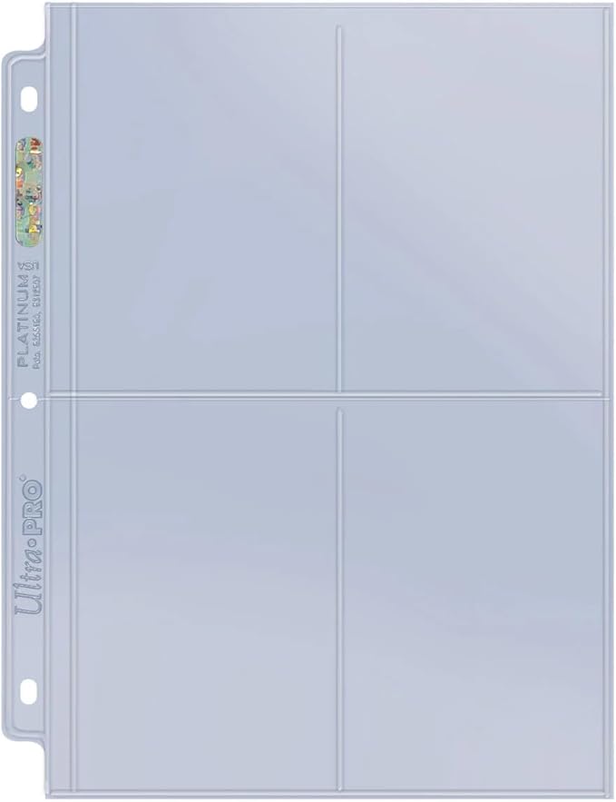 Ultra Pro 4-Pocket Platinum Page with 3-1/2" X 5-1/4" Pockets 100 ct.