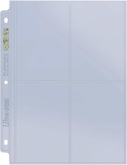 Ultra Pro 4-Pocket Platinum Page with 3-1/2" X 5-1/4" Pockets 100 ct.