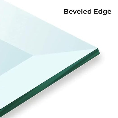 Custom Cut Tempered Glass - 1/2" Clear Rectangle with Bevel Edge - Replacement for Table Tops, Shelves, Windows by Fab Glass and Mirror