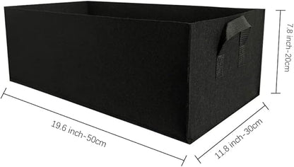 AA004-5 2-Pack Plant Grow Bag with Handles，Non-Woven Fabric Raised Garden Bed Long Breathable Planting Container Potato Tomato Planter Pots for Vegetables, 19.6”×11.8”×7.8”