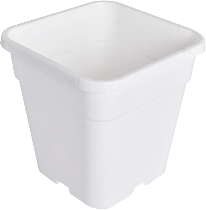 Plant Nursery Pot 10-Pack 1 Gallon Square Plastic Garden Planter Pots Flower Seedling Injection Molded Container Seed Starting Pot Set for Indoor Outdoor Plants Seedlings Vegetables White