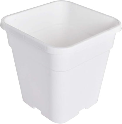 Plant Nursery Pot 10-Pack 1 Gallon Square Plastic Garden Planter Pots Flower Seedling Injection Molded Container Seed Starting Pot Set for Indoor Outdoor Plants Seedlings Vegetables White