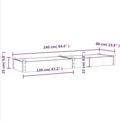 vidaXL Solid Fir Wood Garden Raised Bed with Liner - Large Size for Planting Herbs, Vegetables, Flowers - Ideal for Outdoor Garden Decor