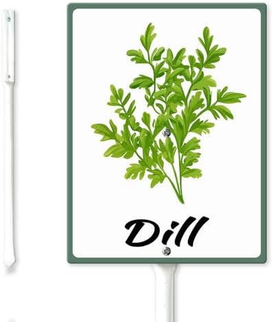 FemiaD Plant Label Signs Planted Herb Garden Markers Waterproof Aluminum Plant Stake Tags Dill Sign for Nursery Indoor Outdoor Garden Decoration 4.6x6inch