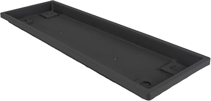 The HC Companies 29.5 Inch Venetian Rectangular Plant Saucer - Indoor Outdoor Plastic Plant Trays for Pots - 29.5"x7.5"x1.3" Warm Gray (Pack of 2)