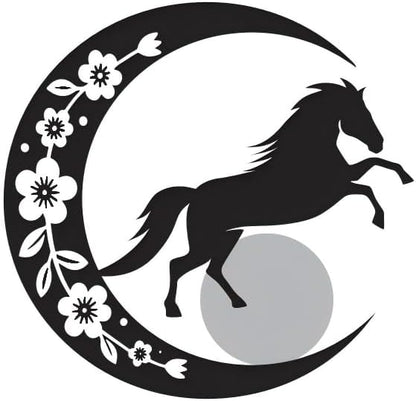 Moon Horsebird Wind Chime Outdoor, Handcrafted Metal Garden Wind Chimes with Horse & Bird Charms, Melodic Wind Bells for Patio Porch Decor, Weatherproof Gift for Equestrian & Nature Lovers