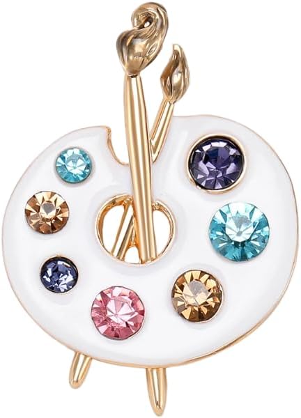 ONLYJUMP Painter Palette Brooch Pin for Women Girls Dainty Colorful Paint Palette Brush Artist Painter Lapel Pin Gift Jewelry Art Teacher Hat Bag Suit Tie Birthday Xmas Badges Painting Lovers Jewelry Gift