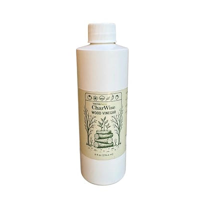 VermisTerra CharWise - 8 oz Wood Vinegar Biostimulant - Seed Germination, Enriches Soil, Growth Enhancer, Combats Odor, Animal Care - pyroligneous Acid, Natural byproduct of biochar