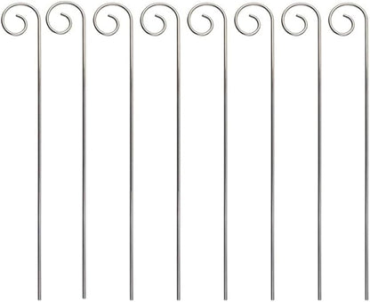 20 Pcs Silver 20cm Plant Label Hooks Garden Markers Stake Holder Plant Label Hanger Plant Sign Stake Rustproof Deformed Garden Plant Sign Hooks Hanging Rods for Flower Planter