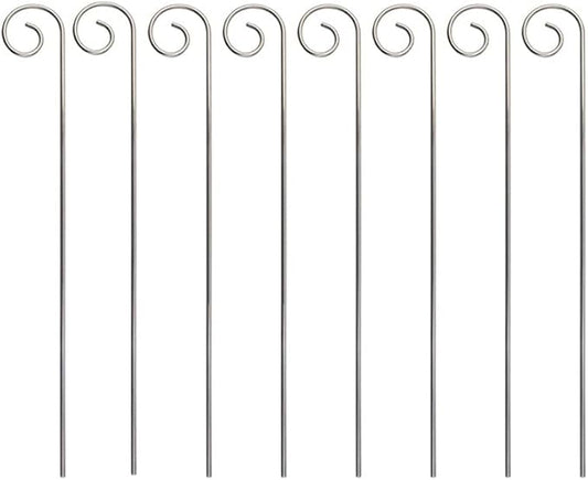 20 Pcs Silver 20cm Plant Label Hooks Garden Markers Stake Holder Plant Label Hanger Plant Sign Stake Rustproof Deformed Garden Plant Sign Hooks Hanging Rods for Flower Planter