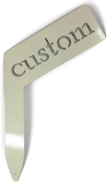 Planter Size Small Metal Garden Plant Vegetable Flower or Herb Markers 13.5 Inches Tall (Custom Text, Cream)