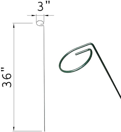 36 Inches Single Stem Plant Support Stakes Steel Garden Stakes Plant Stem Support, Pack of 20