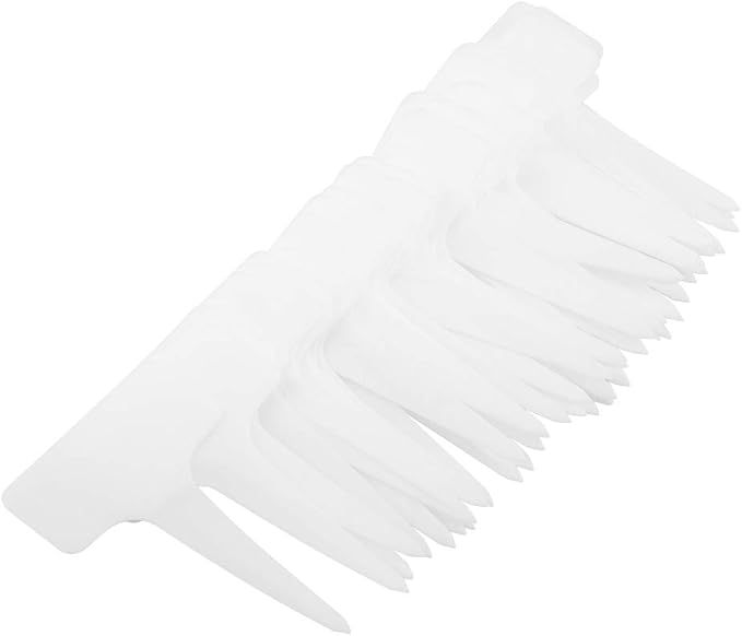 Plastic Plant Tags 50 PCS PVC T-Type Tag Markers Nursery Garden Pot Markers Tree Stake Tags Labels Gardening Tool Kit 610cm(White)
