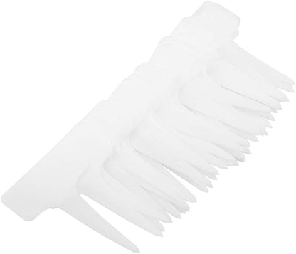 Plastic Plant Tags 50 PCS PVC T-Type Tag Markers Nursery Garden Pot Markers Tree Stake Tags Labels Gardening Tool Kit 610cm(White)