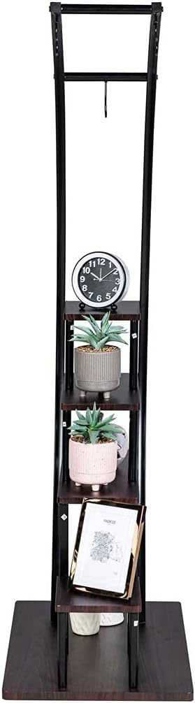 GDLF5 Tier Metal Plant Stand Creative Half Moon Shape Ladder Flower Pot Stand Rack for Home Patio Lawn Garden Balcony Holder Black (1 Pack)