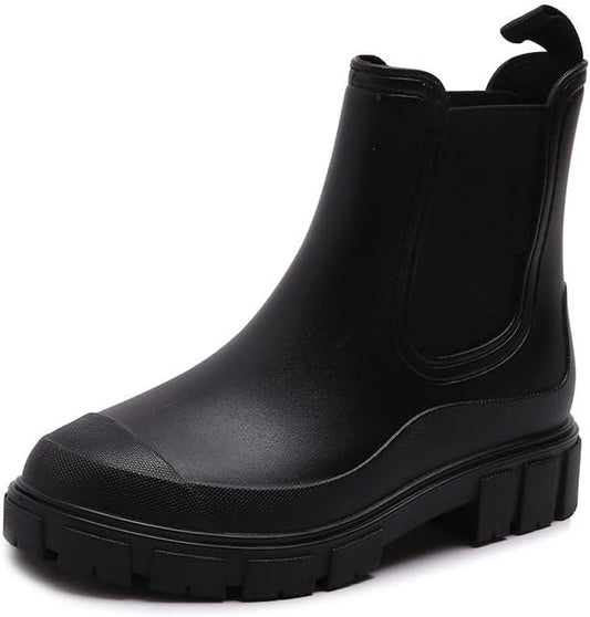 Harssidanzar Womens Rain Boots Waterproof Garden Shoes Anti-Slip Short Rain Boots for Outdoor Work HL217US