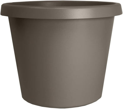 The HC Companies Prima Round Plastic Plant Pot w/Rolled Rim - Lightweight & UV Resistant Flower Pot for Herbs & More - Outdoor & Indoor Plant Pots w/Drainage (14 inch, Cappuccino, Pack of 1)