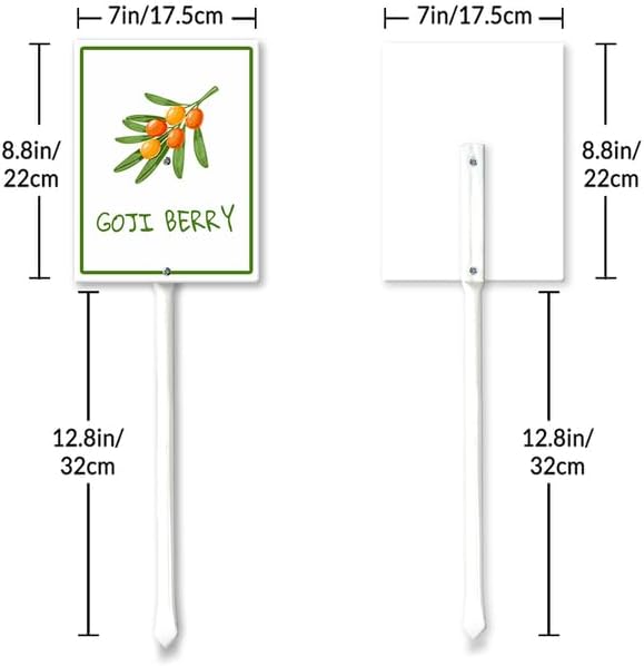 Goji Berry Marker Yard Sign with Stakes 7in×8.8in, Aluminum Yard Signs, Waterproof Plant Marker Reusable Garden Stake Tags with Vegetable Names for Nursery Outdoor Garden