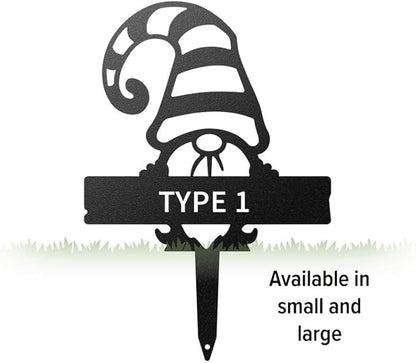 RealSteel Custom Gnome Plant Markers – Large Metal Garden Stakes for Herbs, Fruits & Vegetables | Weatherproof Seed & Plant Labels for Outdoor Gardens, Greenhouse & Farmhouse Décor | Type 1