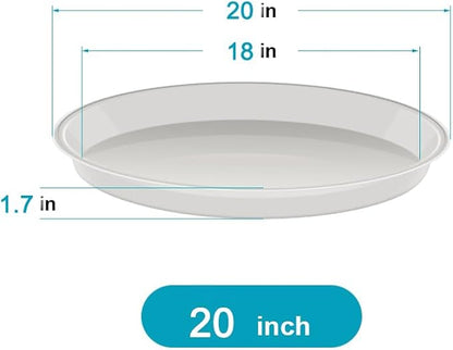 6 Pack of 20 inch Plant Saucer (18 Inch Base), Plant Tray 20 Inch Round, Plant Saucers for Indoors, Plant Trays for Pots, Flower Pot Saucers, Pot Saucers for Planter 16-21" (20", Brown)