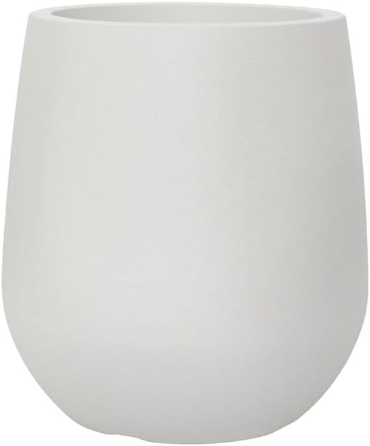 11.8 Inch Plastic Tall Planters for Outdoor Plants, Modern Round Tapered Flower Pot for Outdoor and Indoor Plants, Large Plant Pot with Drainage Holes and Plug for Home Garden Patio, Chalk Beige
