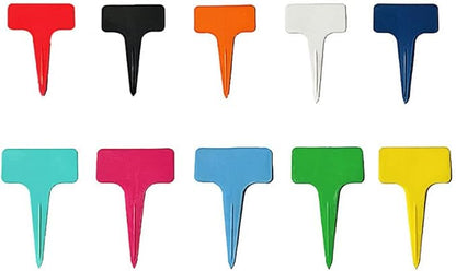 SEIWEI 20Pcs Garden Plastic Plants Labels for Marking Potted Plants Multicolor Greenhouse Flower Trees Stakes Markers Tags T Shape