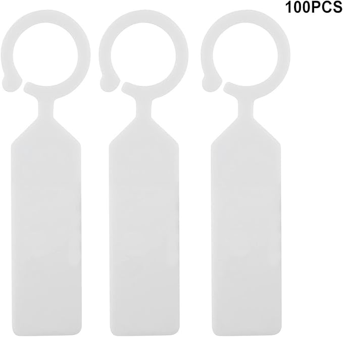 Plant Labels 100 Pcs Plastic Hanging Labels for Plant Tree Nursery Seedling Tags Stakes Markers Reusable(White)