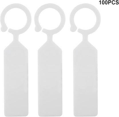 Plant Labels 100 Pcs Plastic Hanging Labels for Plant Tree Nursery Seedling Tags Stakes Markers Reusable(White)