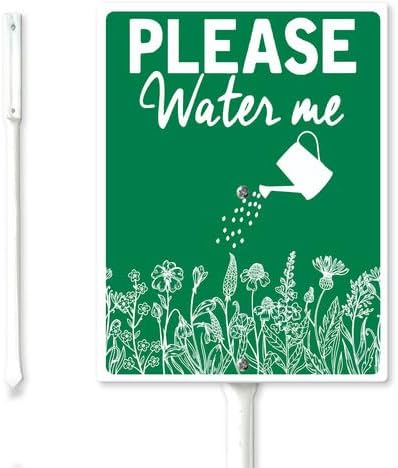 FemiaD Please Water Me Yard Sign with Stake Funny Garden Decor 7x8.8inch Sturdy Aluminum Rustproof Outdoor Lawn Decor for Garden Front Door Outdoor Use Easy to Install