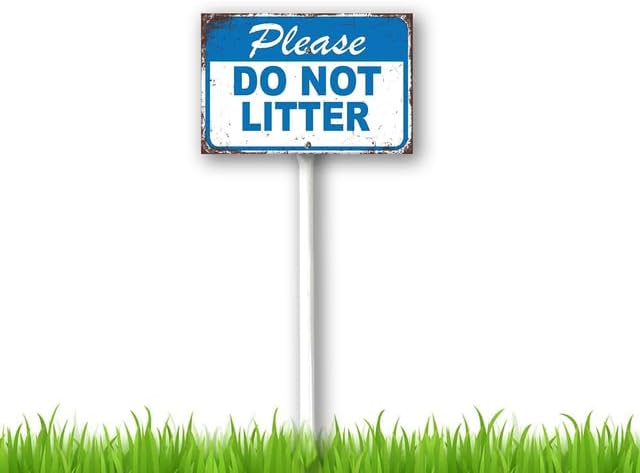 8 x 12 inch Please Do Not Litter Yard Sign Stakes Outdoor Lawn Yard Signs